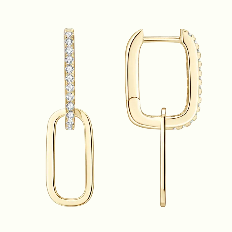 Women's Luxurious 925 Sterling Silver Moissanite Earrings - Beautiful Geometric Styling 😍