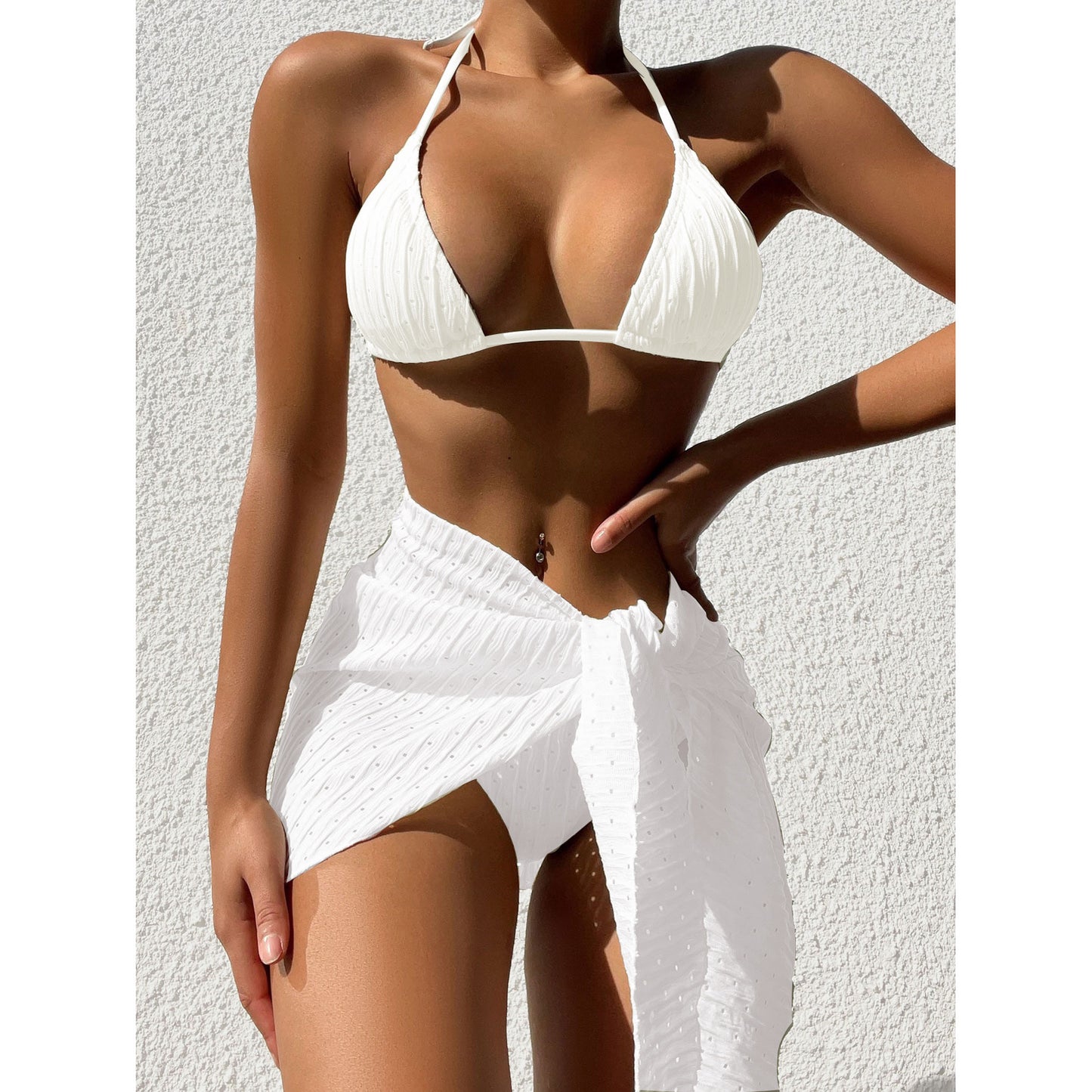Super Sexy 3pc. Swimsuit SET - Popular Backless Solid Color Bikini & Skirt in Fabulous Color Options 🌈
