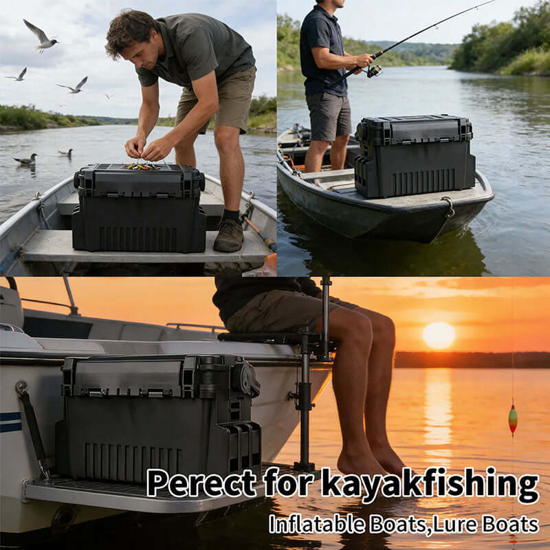 Giftable Tough & Durable 2-Layer Fishing Tackle Box - Adjustable Compartments + Dividers with Rod & Cup Holders 🎁