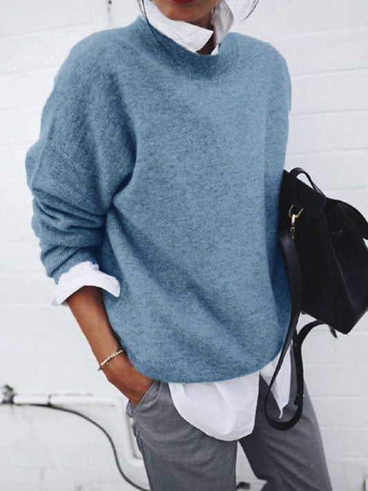 Women's Beautiful Basics Casual Sweater - Loose Fit Warm Polyester Pullover ♨️
