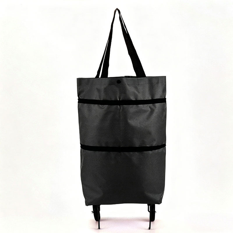 Portable Foldable Shopping Cart with Wheels - Clever Backpack Style Travel Trolley for Groceries & Storage