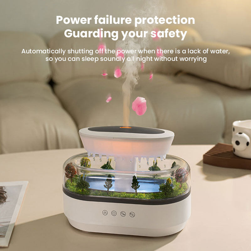 Beautiful Raindrop Style Aroma Humidifier with Gradient Lighting, White Noise, & Essential Oil Diffusion for Home