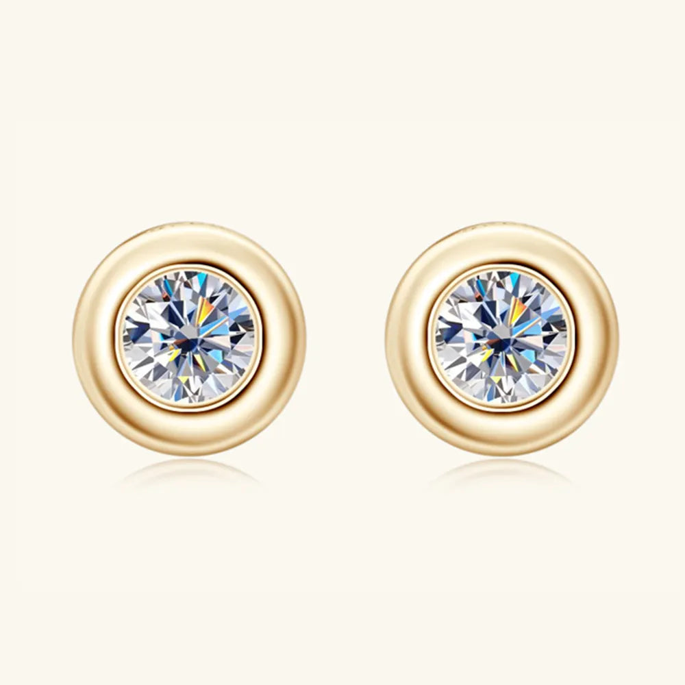 Elegant Moissanite 925 Gold and Sterling Silver Stud Earrings