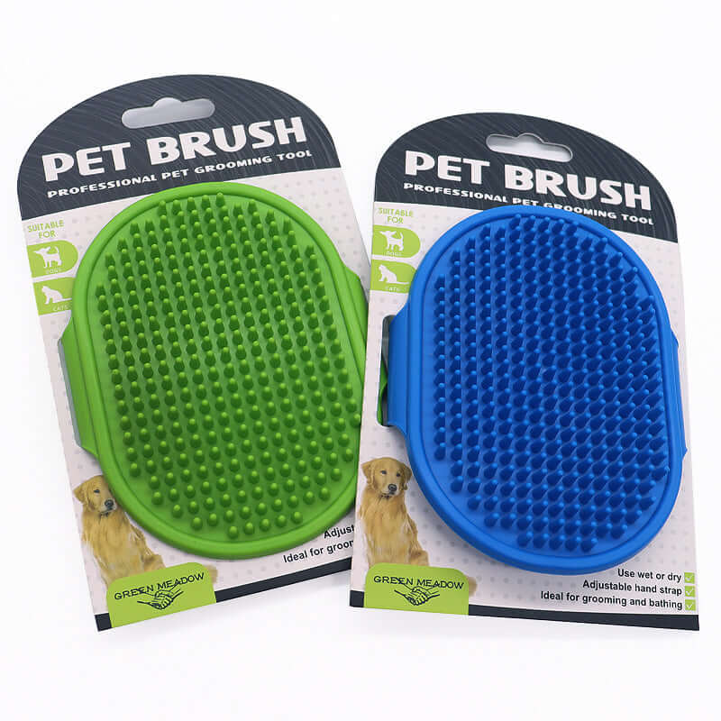 Soft Rubber Silicone Dog & Cat Pet Bathing and Massage Brush with Hand Grip 🦮🐈‍⬛️