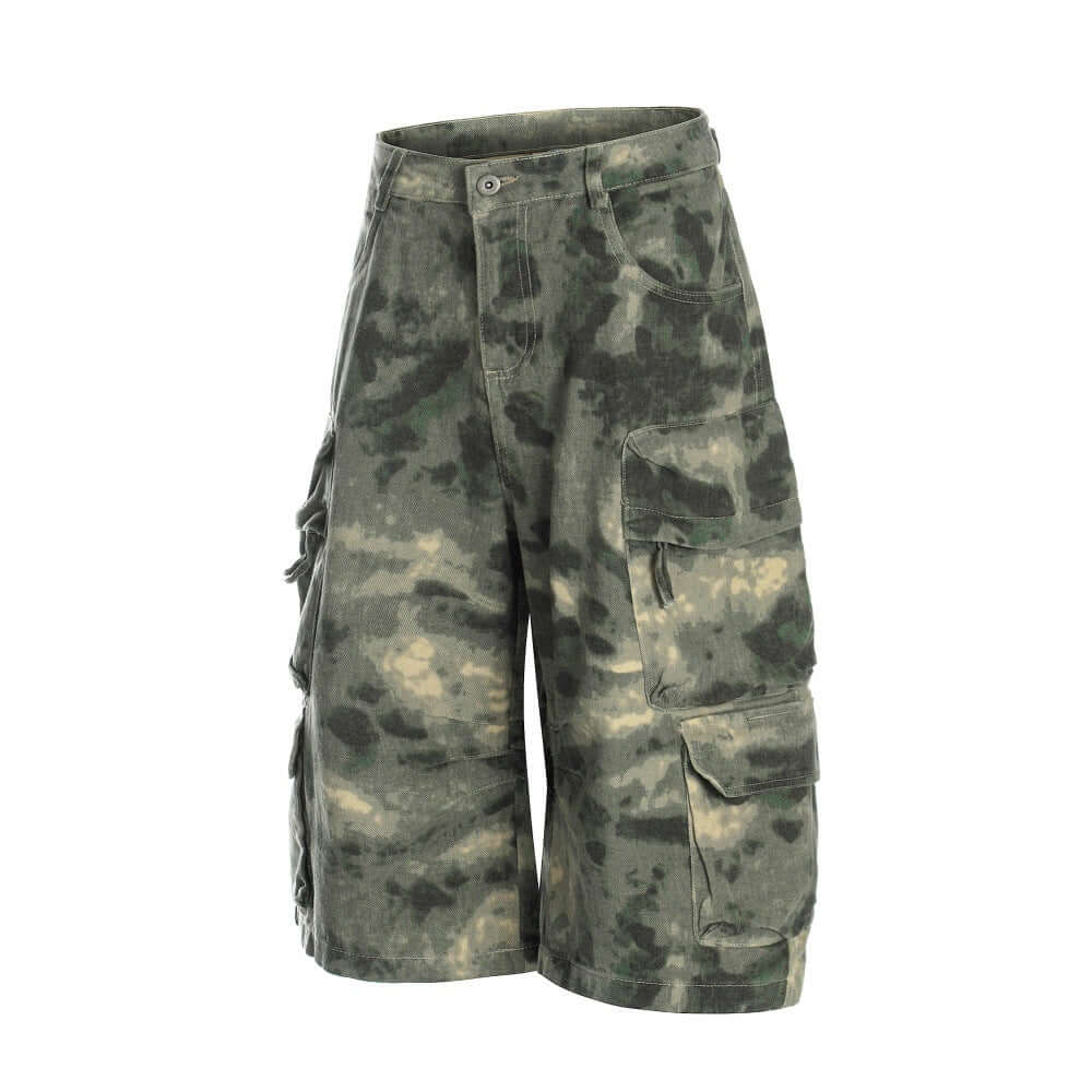 Popular Trending Camouflage Shorts - Durable Unisex Tie-Dye Workwear Seven Quarter Style