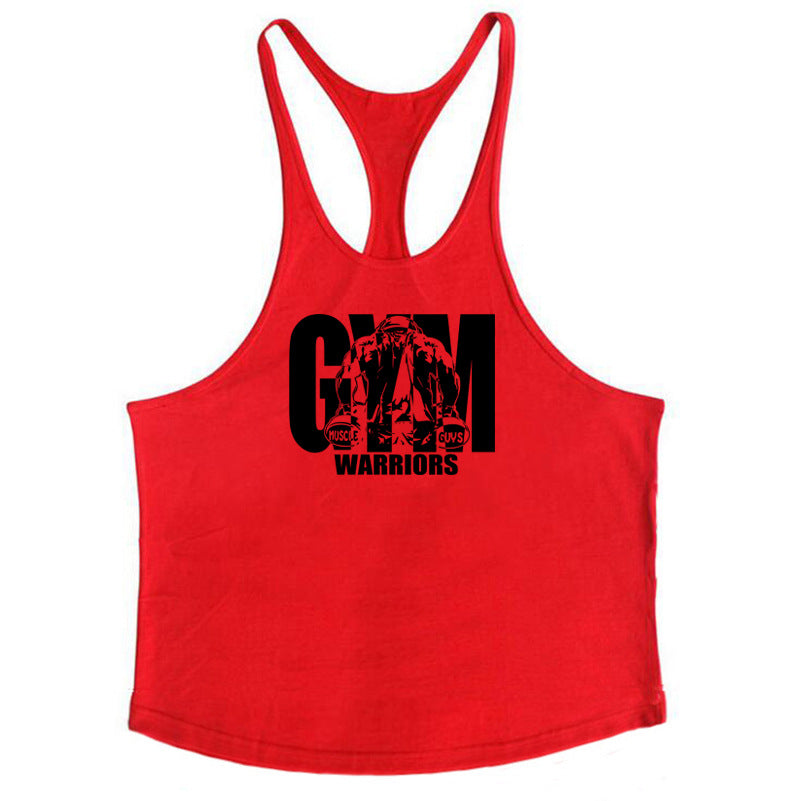 Men's Popular Fitness Tank Top 🏋️‍♀️ GYM WARRIORS Sporty Thin Shoulder Strap Workout Gear
