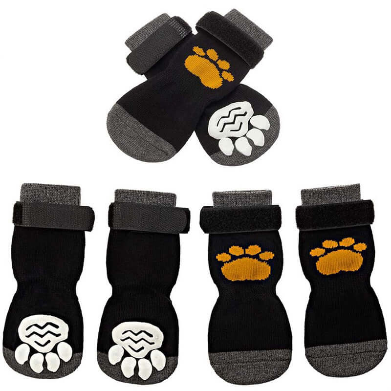 Fun Pet Socks 🧦 🐾 Warm Paw Covers for Dog - Outdoor Anti-Slip Grip and Waterproof 4 Pack