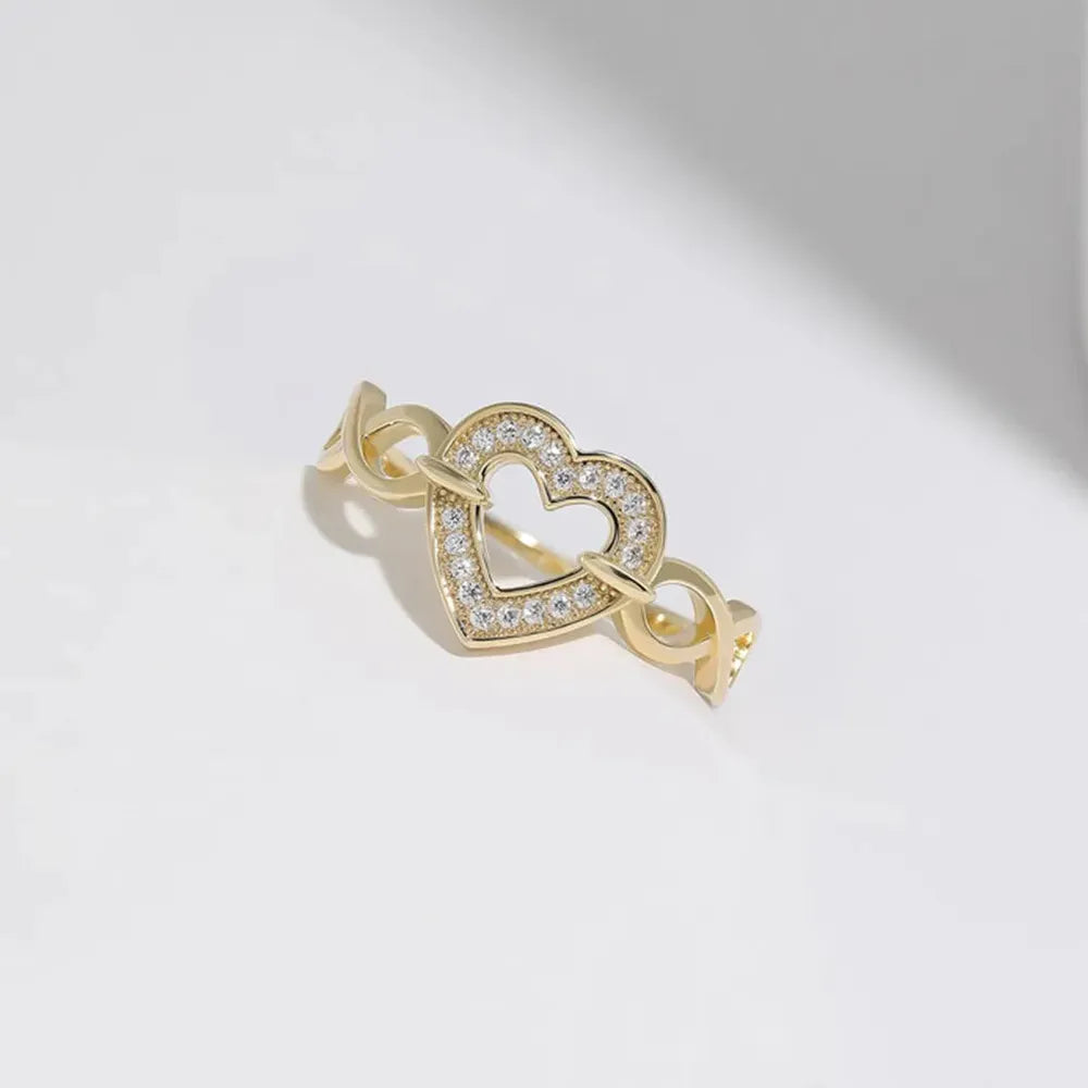 Gorgeous 925 Sterling Silver Heart Ring in Gold or Silver Plated Elegance