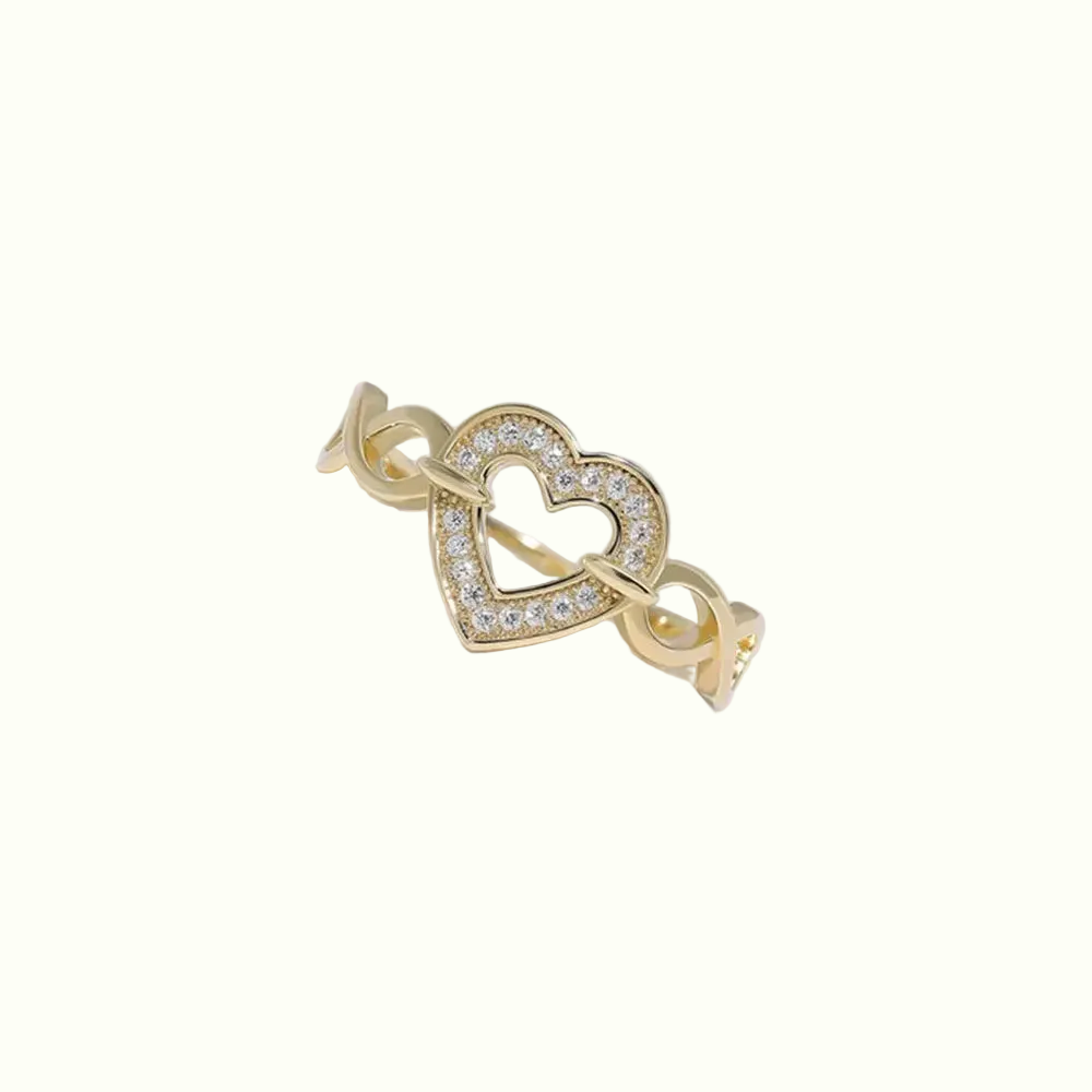 Gorgeous 925 Sterling Silver Heart Ring in Gold or Silver Plated Elegance