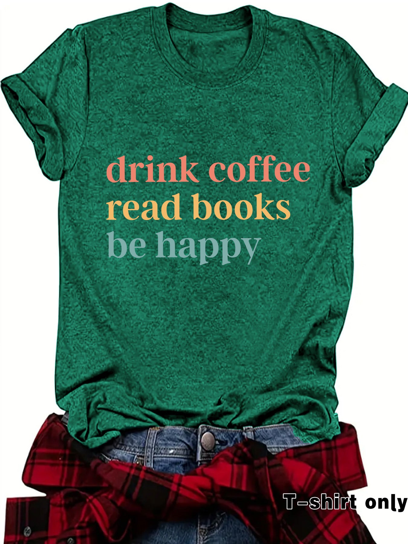 Humorous 'Drink Coffee' Slogan Short Sleeve T-shirt in Popular Unisex Colors ☕️🌈 Grab 2 and Save !
