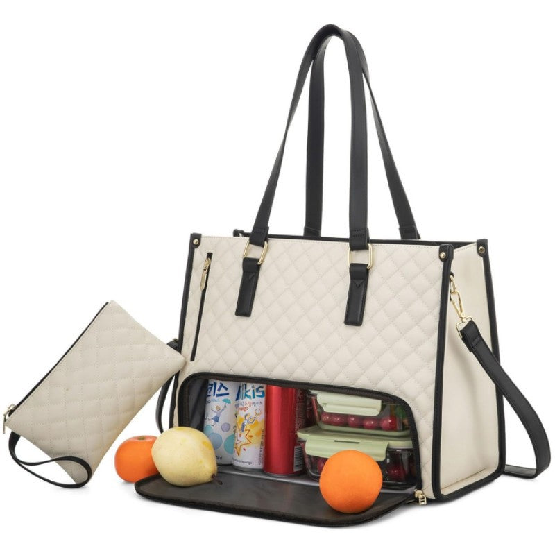LARGE 2 Bags-in-1 Travel Tote - Laptop & Insulated Lunch Bag Ideal for Business, Nursing, Student & Daily Needs