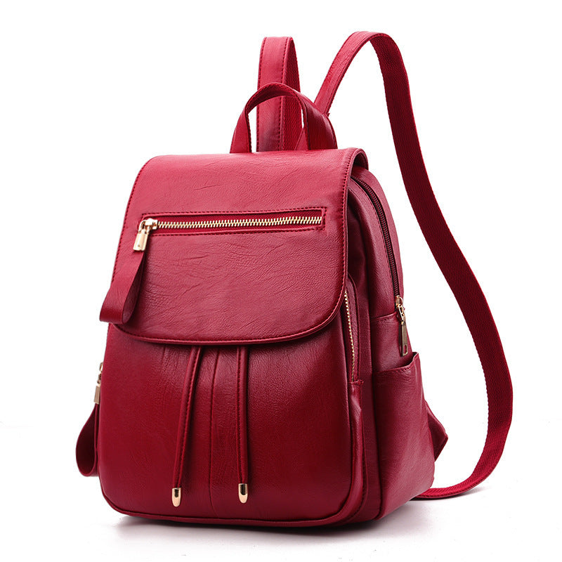 Trendy Soft Leather Backpack & Travel Bag 🎒 Features Zippered Pocket, Phone Pocket & Document Pocket