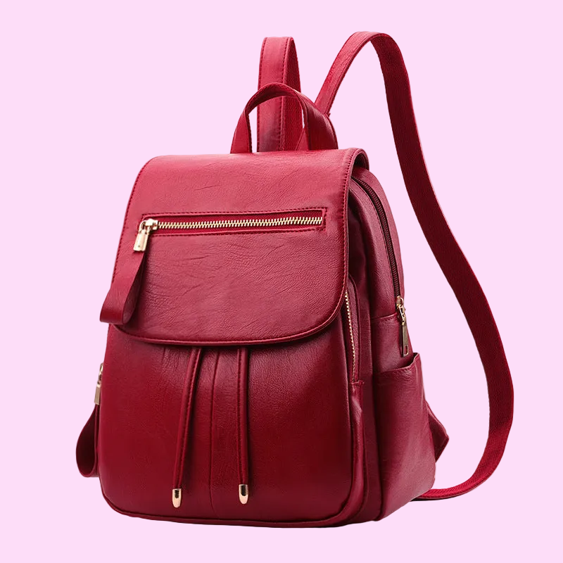 Trendy Soft Leather Backpack & Travel Bag 🎒 Features Zippered Pocket, Phone Pocket & Document Pocket