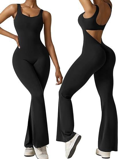 Women's Popular Sexy Yoga Flared Jumpsuit - Backless Vest Tight Fitting, Hip Lifting Sports Apparel 🧘‍♀️