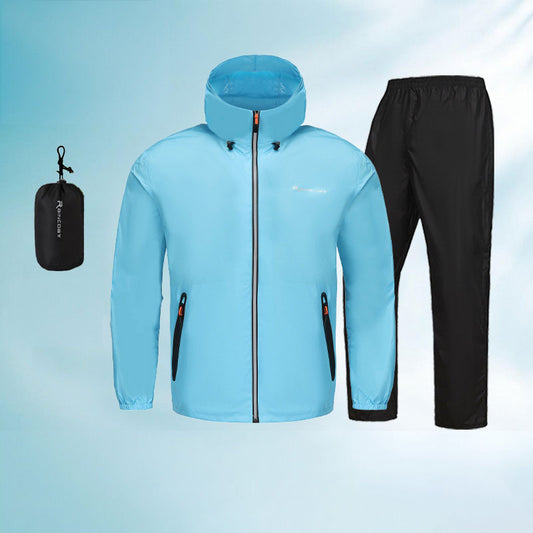 Smart Design Unisex Rain Suit - Excellent Stay-Dry Protection - Lightweight Waterproof Jacket & Pants SET