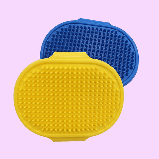 Soft Rubber Silicone Dog & Cat Pet Bathing and Massage Brush with Hand Grip 🦮🐈‍⬛️