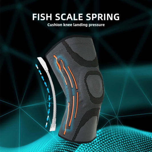 Professional Knee Protection - Silicone Spring Orange Strip Knee Brace