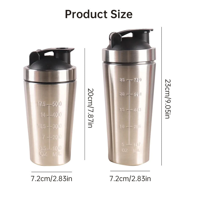 Sleek Durable 304 Stainless Steel Protein Shaker Bottle with Mixing Ball - Leak-Proof for Fitness & Sports ❄️♨️