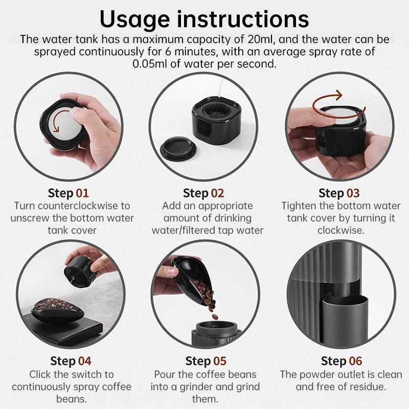 Automatic Coffee Bean Mist Sprayer - Portable, Fine Mist for Optimal Coffee Flavor ☕️😋