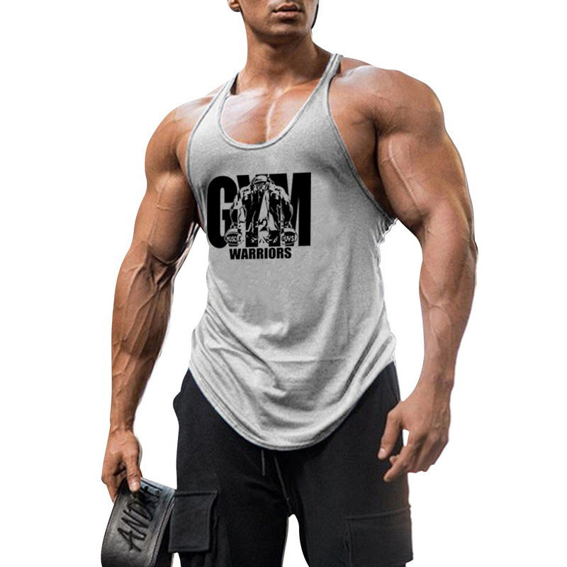 Men's Popular Fitness Tank Top 🏋️‍♀️ GYM WARRIORS Sporty Thin Shoulder Strap Workout Gear