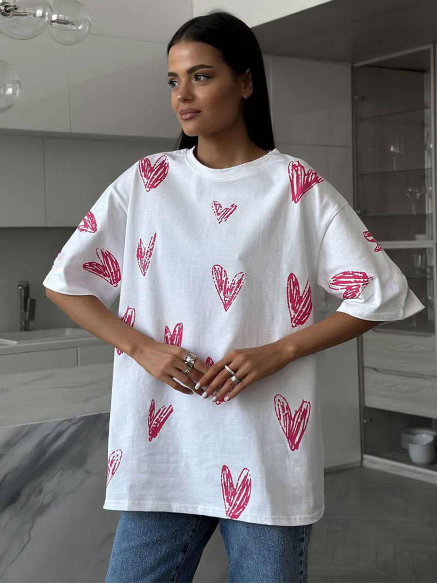 Cute Love Printed T-shirt & Nightie 😍 Hand-painted T-shirt Displays Love and Warmth ! 💝