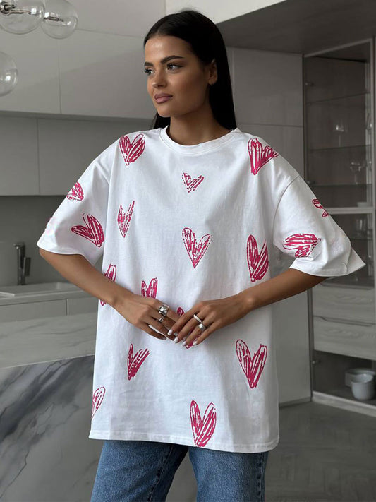 Cute Love Printed T-shirt & Nightie 😍 Hand-painted T-shirt Displays Love and Warmth ! 💝