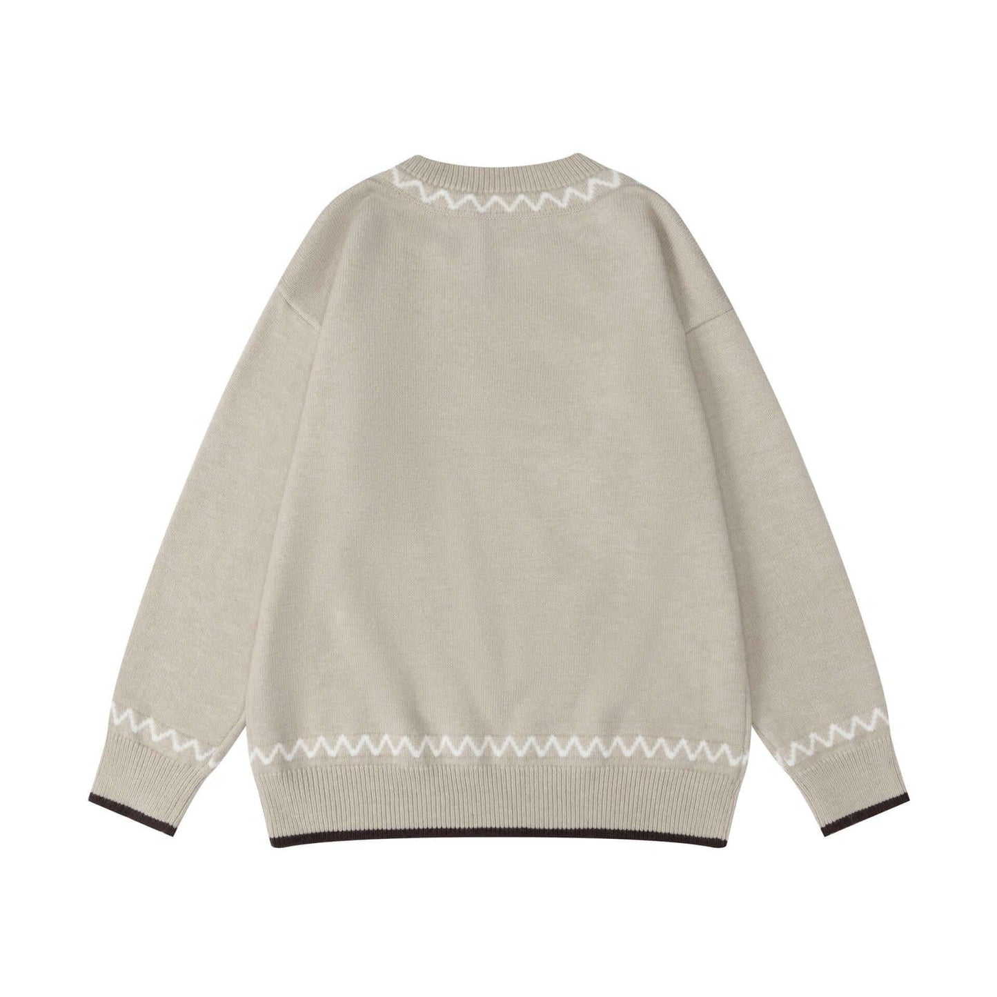 Women's Casual Round Neck Sweater - Vintage Cute Rabbit Plush 🐰 Embroidered