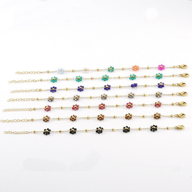 Gorgeous Floral Stainless Steel Necklaces & Bracelets 🌸 Buy Individually or Create a SET ! - 15 Beautiful Color Combination Options