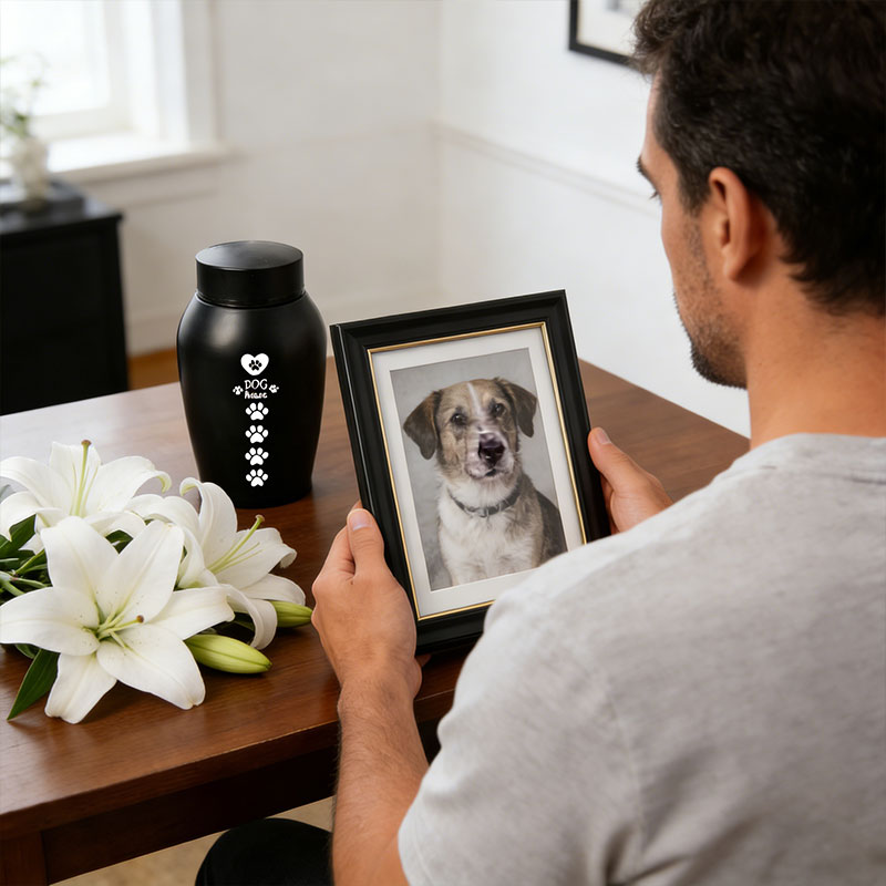 Durable Stainless Steel Pet Memorial Urn 🐾 Black Portable & Moisture-Proof Ash Keepsake Designed for Small Pets