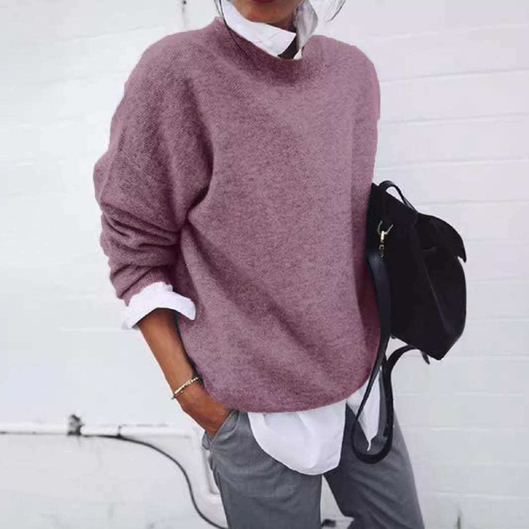 Women's Beautiful Basics Casual Sweater - Loose Fit Warm Polyester Pullover ♨️