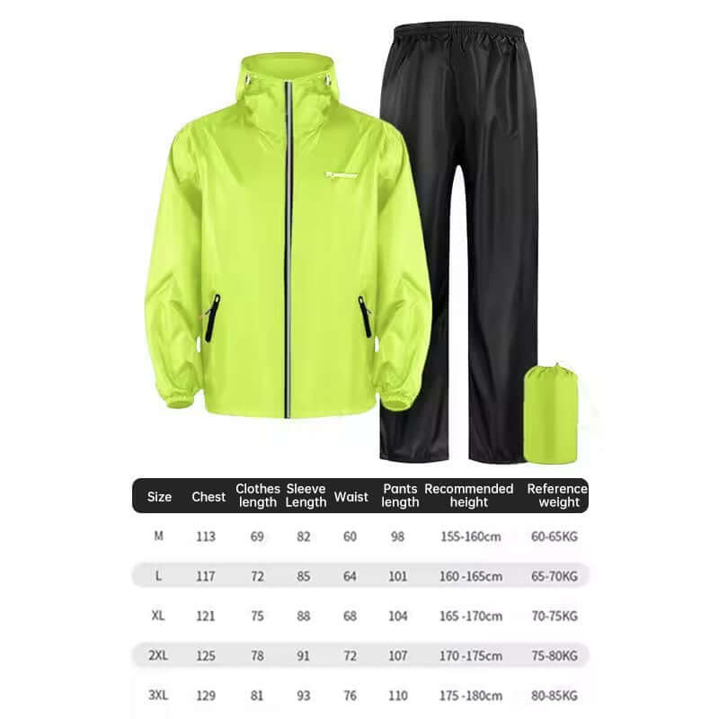 Smart Design Unisex Rain Suit - Excellent Stay-Dry Protection - Lightweight Waterproof Jacket & Pants SET