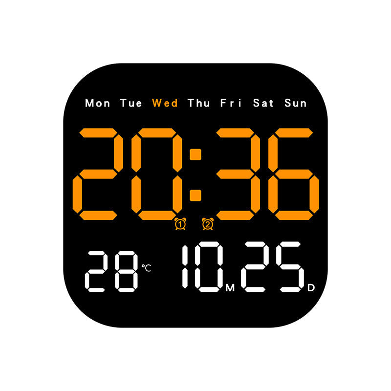 Retro Large Display Digital LED Wall Clock with Alarm, Timer & Remote Control - Living Room Attraction !