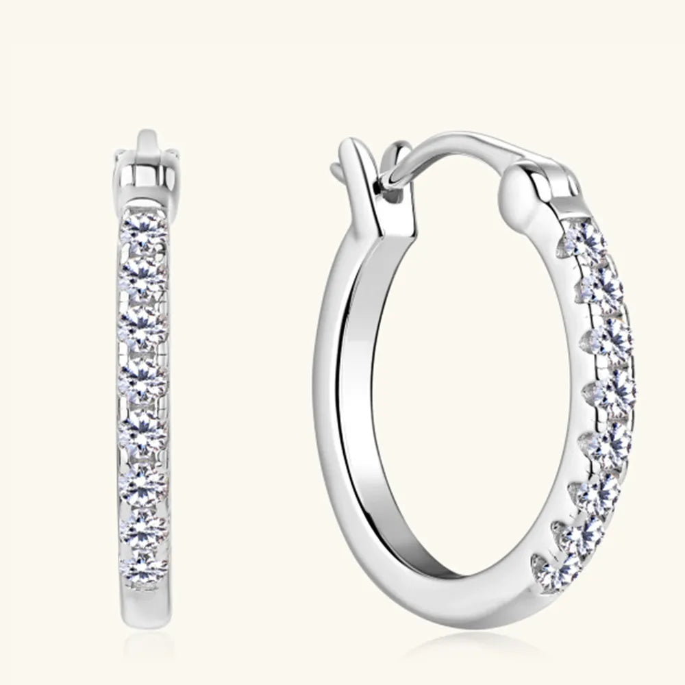 Moissanite Huggie Earrings - Stunning and Luxurious Gold and 925 Sterling Silver