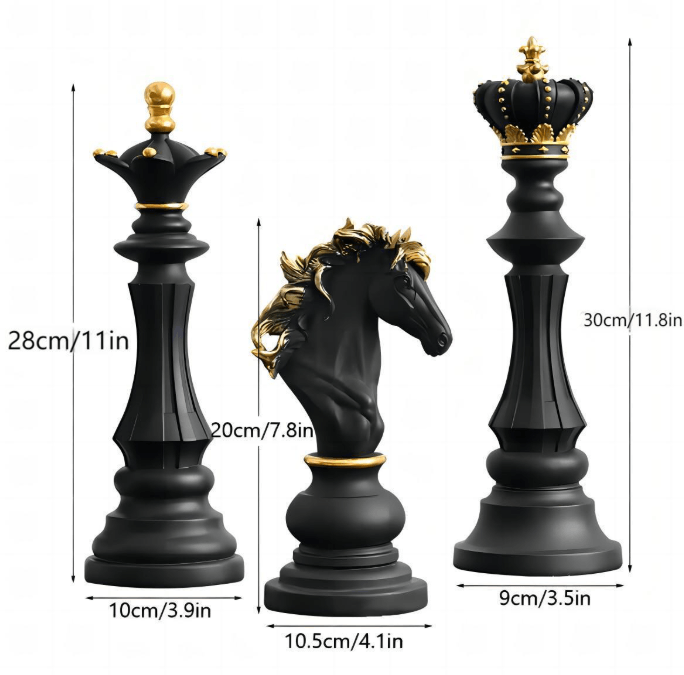 Giftable Chic Resin Chess Ornaments - Wine Cabinet Chess Pieces Home Decor 👑 🎁
