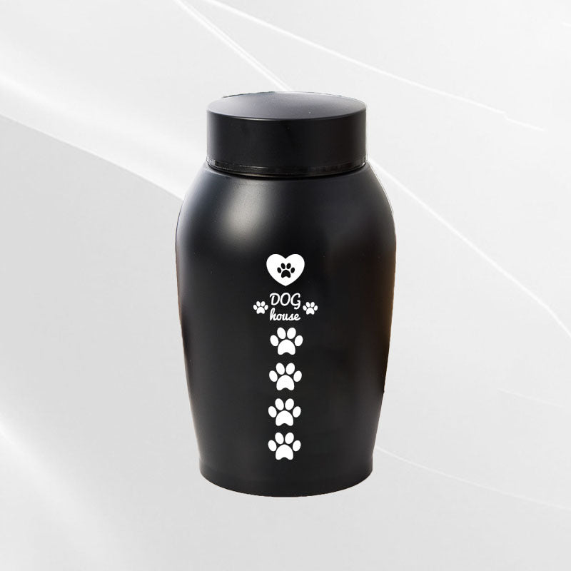 Durable Stainless Steel Pet Memorial Urn 🐾 Black Portable & Moisture-Proof Ash Keepsake Designed for Small Pets