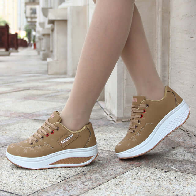 Women's Casual Sporty Sneakers - Thick Sole Height Increasing and Waterproof 💦