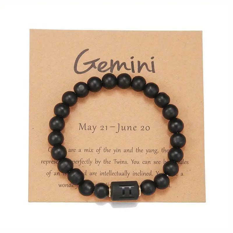 Super Cool Zodiac Beaded Bracelet - Natural Stone Beaded Tiger's Eye with Zodiac Picture Card 😎