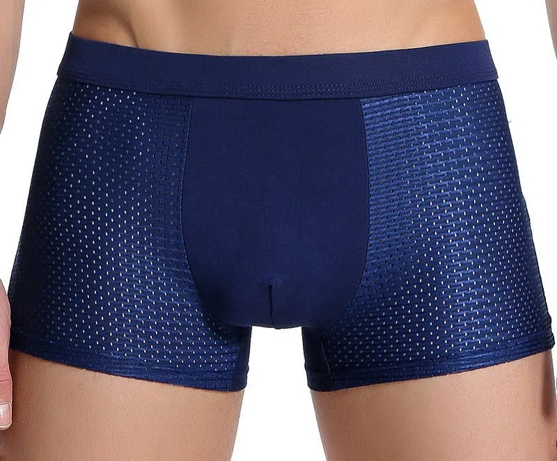 Men's 4 PACK Popular Ice Silk Flat Corner Underwear - Sporty Quick-Drying Breathable Mesh Thin Comfort