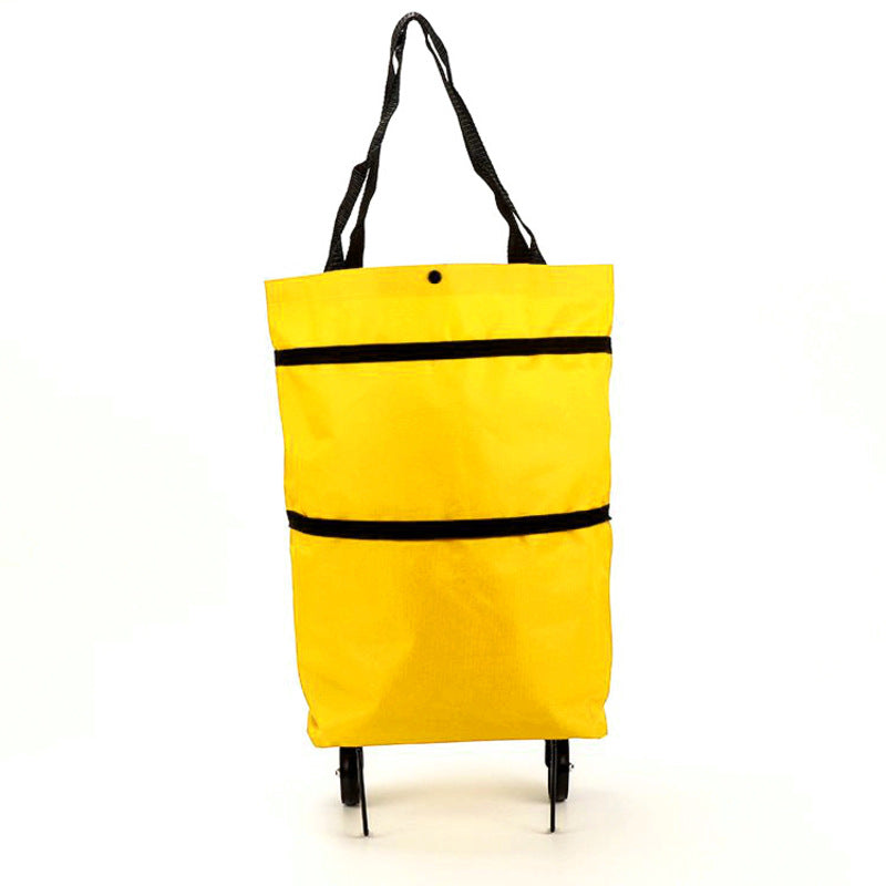 Portable Foldable Shopping Cart with Wheels - Clever Backpack Style Travel Trolley for Groceries & Storage