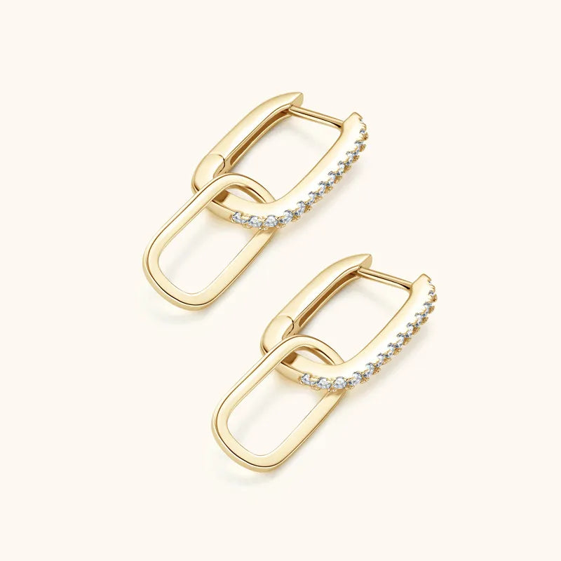 Women's Luxurious 925 Sterling Silver Moissanite Earrings - Beautiful Geometric Styling 😍