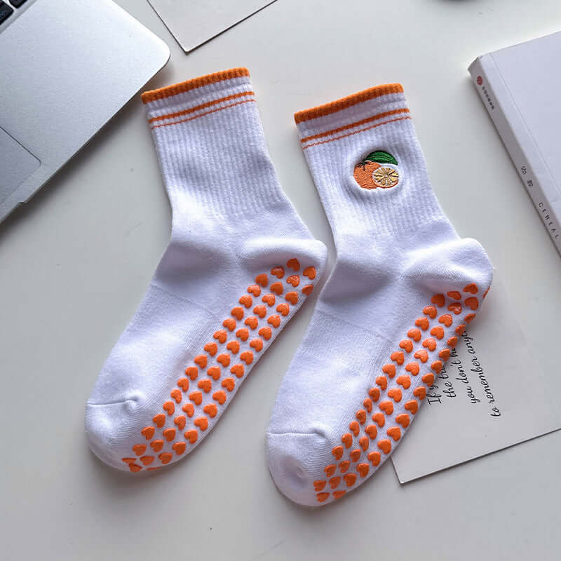 Hip Fun Graphics White Cotton Yoga Socks 🧘‍♀️🧦 for Women