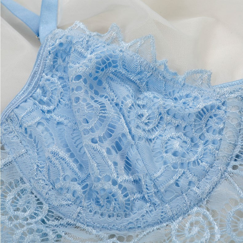 Giftable Sexy Lace Heart-Shaped Lingerie Top in Gorgeous Baby Blue 💙💝