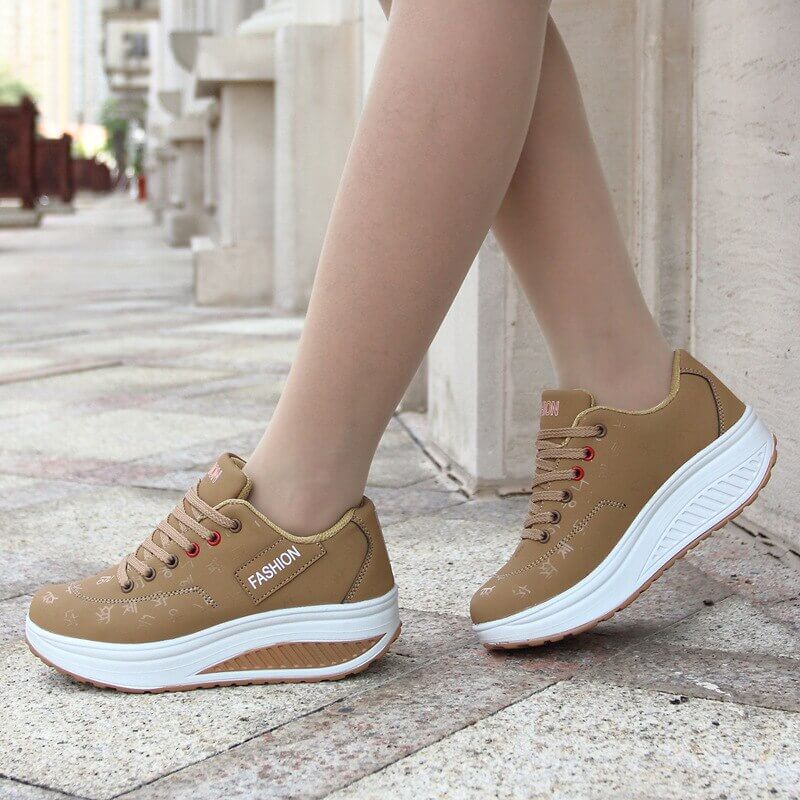 Women's Casual Sporty Sneakers - Thick Sole Height Increasing and Waterproof 💦