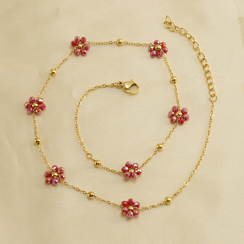 Gorgeous Floral Stainless Steel Necklaces & Bracelets 🌸 Buy Individually or Create a SET ! - 15 Beautiful Color Combination Options