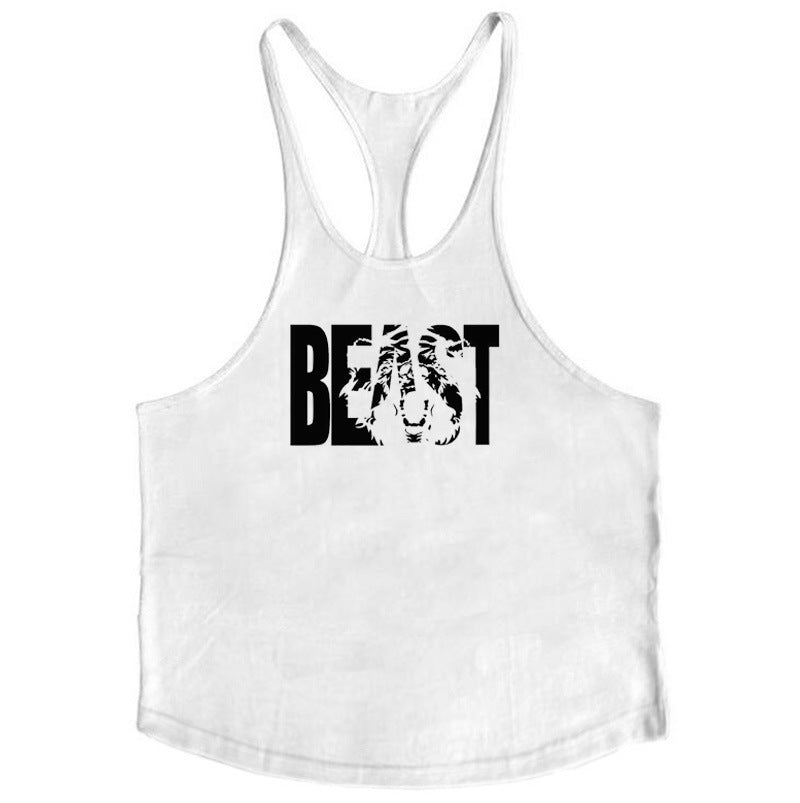 Men's Popular BEAST Tank Top - Fitness Sports Vest Slim Shoulder Strap Cotton Gym Tank Top 🏋️‍♀️💪