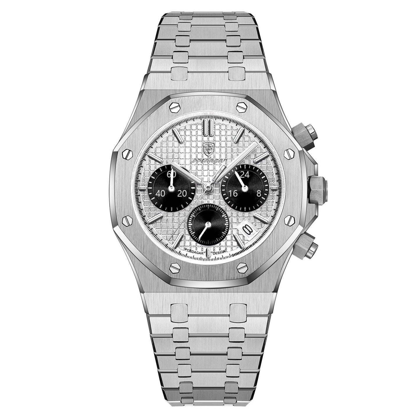Men's Top End Classy Business Watch - Giftable Double Push Button Stainless Steel Chronograph ⌚️🎁