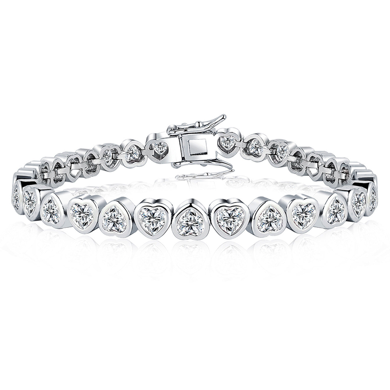 Gorgeous Rotating Heart Pattern Trimmed Love Bracelet 💝 Heart Shaped Zirconia & Electroplated Gold