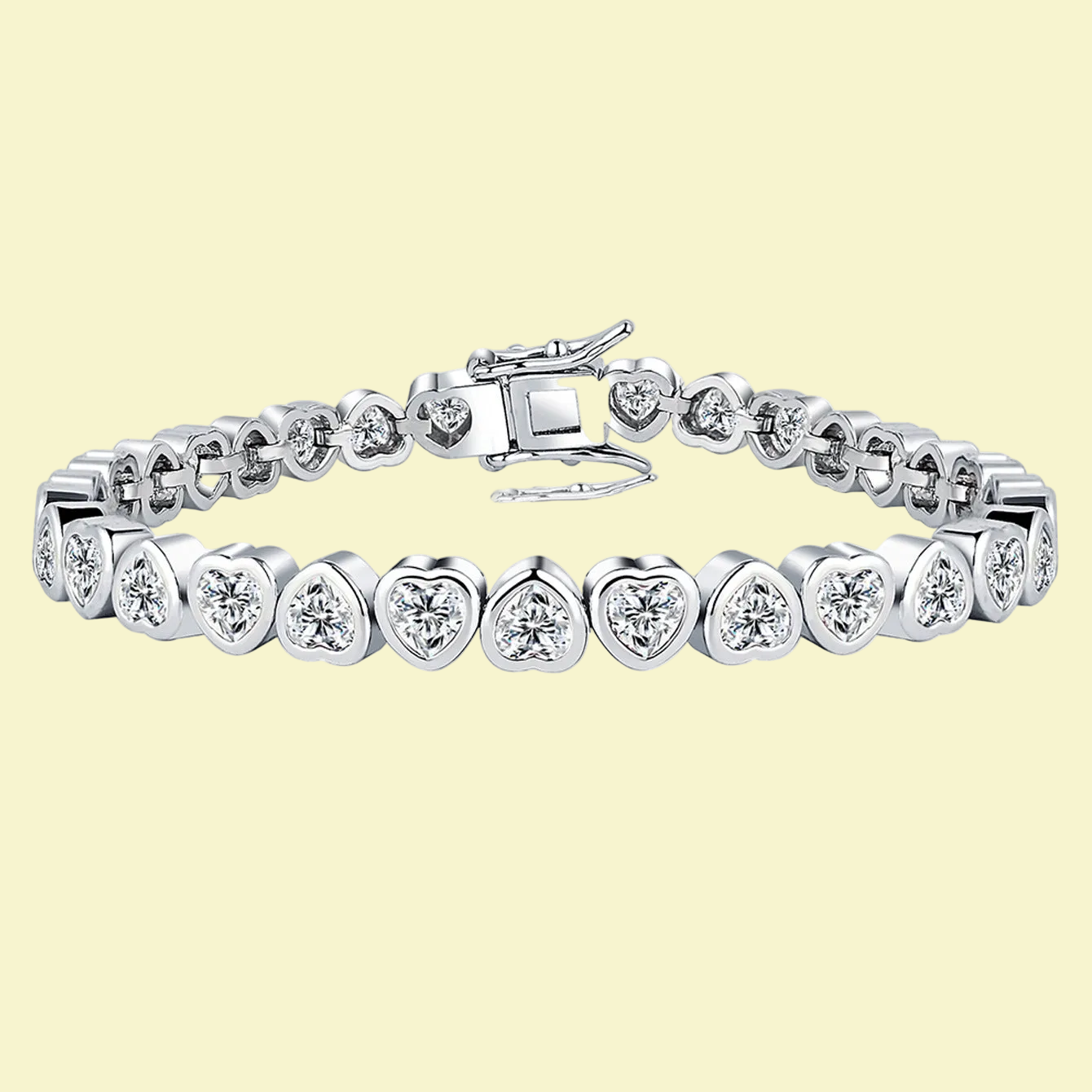 Gorgeous Rotating Heart Pattern Trimmed Love Bracelet 💝 Heart Shaped Zirconia & Electroplated Gold