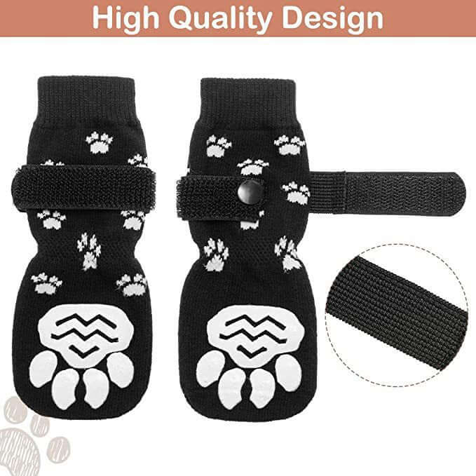 Fun Pet Socks 🧦 🐾 Warm Paw Covers for Dog - Outdoor Anti-Slip Grip and Waterproof 4 Pack
