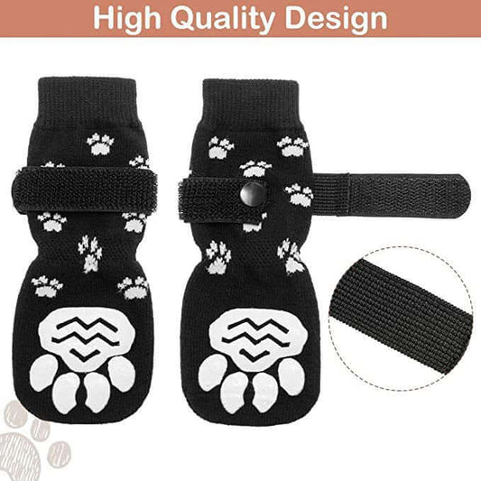 Fun Pet Socks 🧦 🐾 Warm Paw Covers for Dog - Outdoor Anti-Slip Grip and Waterproof 4 Pack